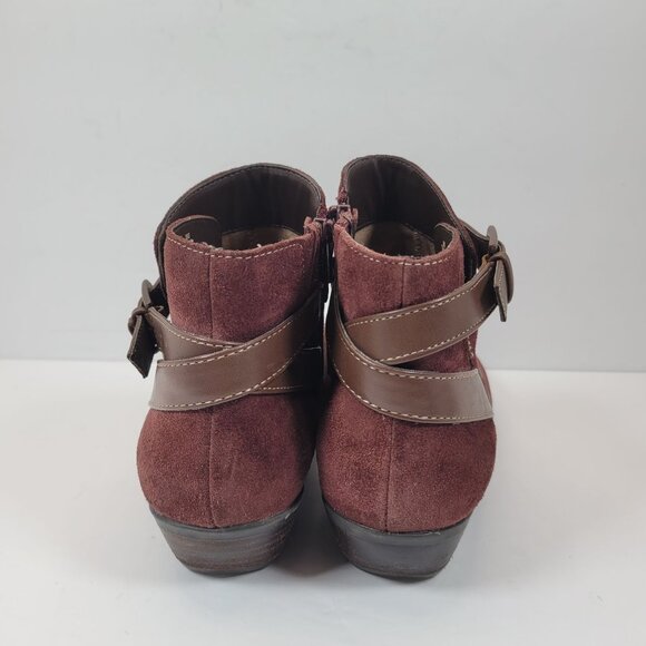 Comfortiva Women's Burgundy Ankle Zip Leather Boots 8351622 US Size 7.5W - Picture 4 of 8